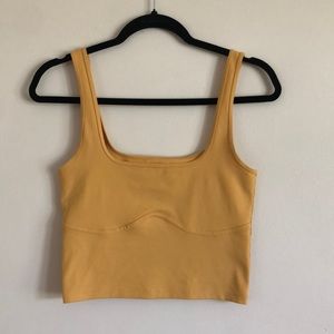 Abercrombie & Fitch Soft A&F Collection cropped sport bra tank - small - yellow